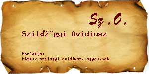 Szilágyi Ovidiusz névjegykártya